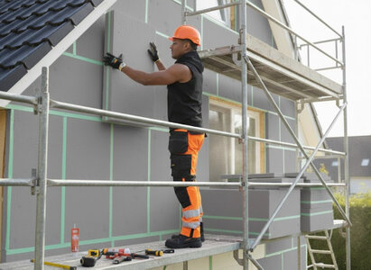 Laine minérale dans une cloison