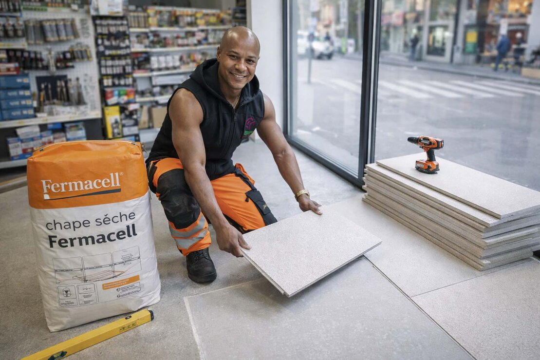 Bureaux avec plancher sec prêt à recevoir un revêtement