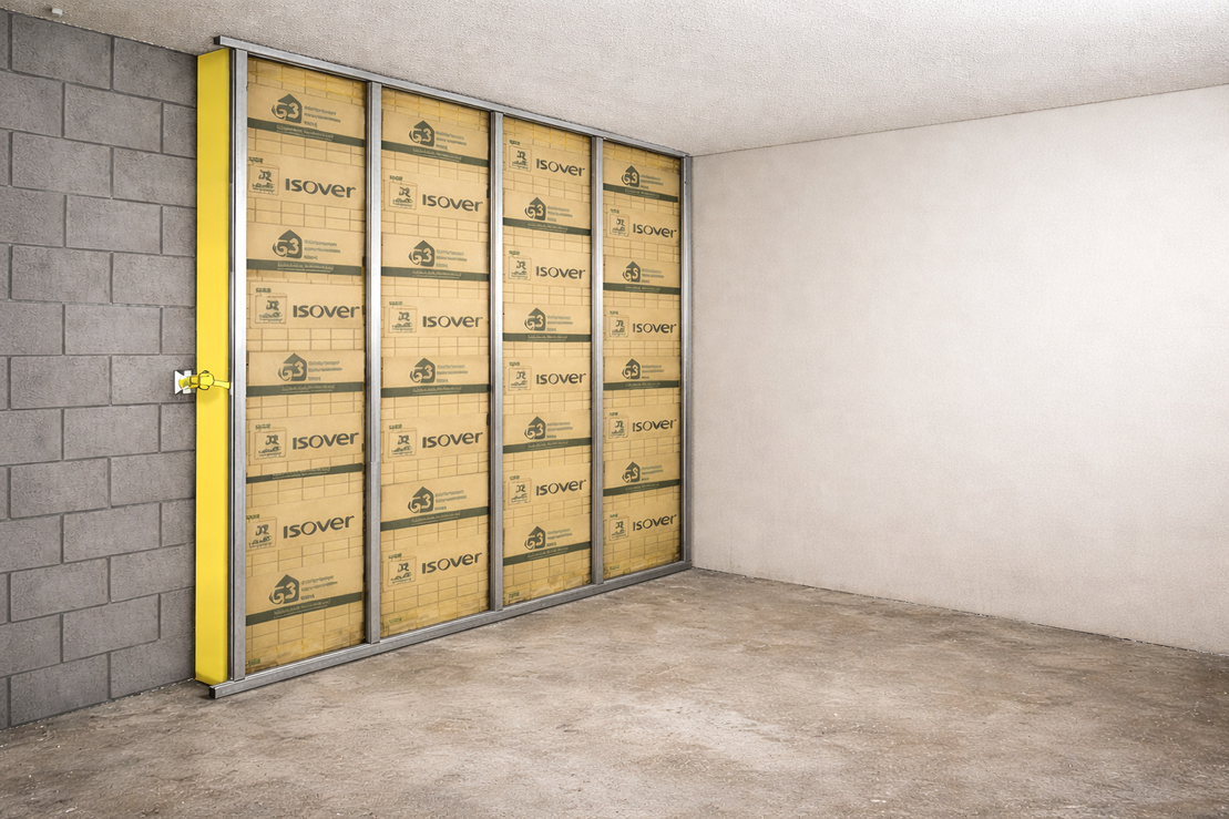 Doublage technique intégrant réseaux et isolation